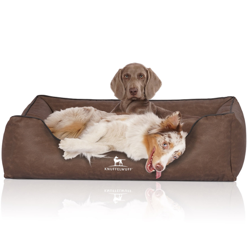 Knuffelwuff Hundebett Scottsdale aus Kunstleder XXL 120 x 85cm Braun