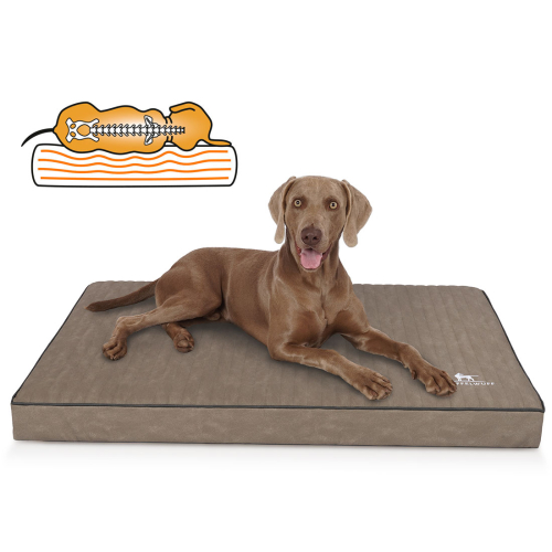 Knuffelwuff orthopädische Hundematte Palomino aus laser-gestepptem Kunstleder XXL 115 x 80 Stone