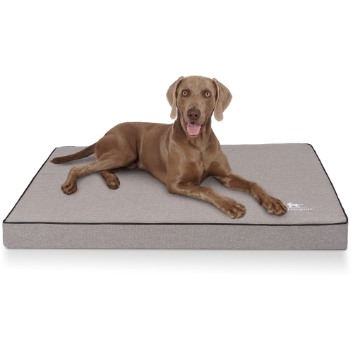Orthopädische Hundematte Nantucket aus Velours mit Handwebcharakter XL 100 x 70cm Grau