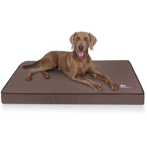 Orthopädische Hundematte Nantucket aus Velours mit Handwebcharakter XL 100 x 70cm Braun