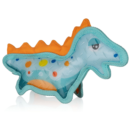 Knuffelwuff Hundespielzeug Dinosaurier Stegosaurus aus Gummi und Gewebe