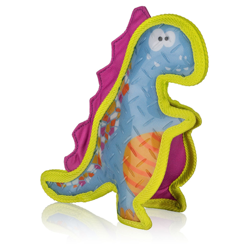 Knuffelwuff Hundespielzeug Dinosaurier T-Rex aus Gummi und Gewebe