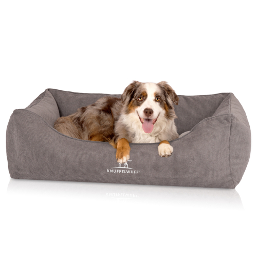 Knuffelwuff orthopädisches Hundebett mit Fächer-Wendekissen Baltimore 100x70cm Grau